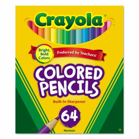 CRAYOLA Short Colored Pencils, PK64 683364